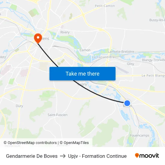Gendarmerie De Boves to Upjv - Formation Continue map