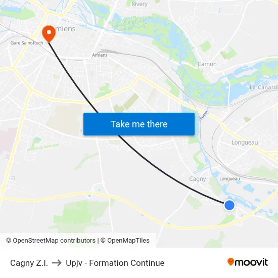 Cagny Z.I. to Upjv - Formation Continue map
