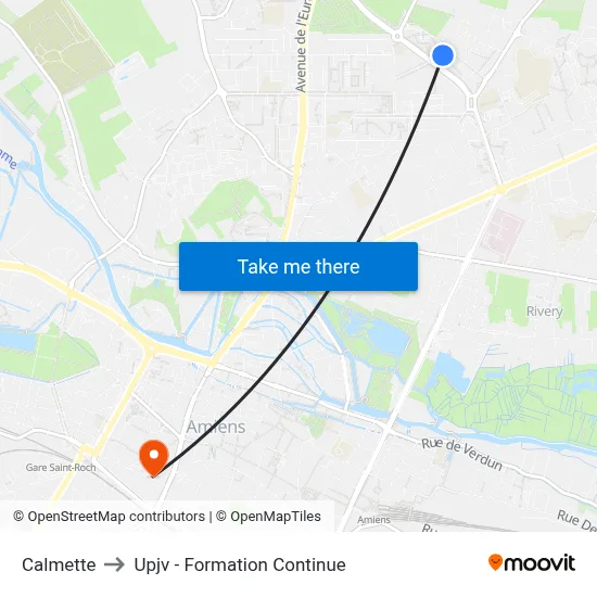 Calmette to Upjv - Formation Continue map
