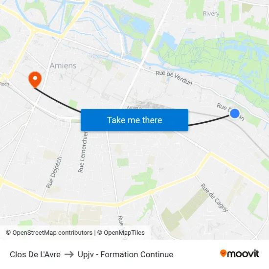 Clos De L'Avre to Upjv - Formation Continue map