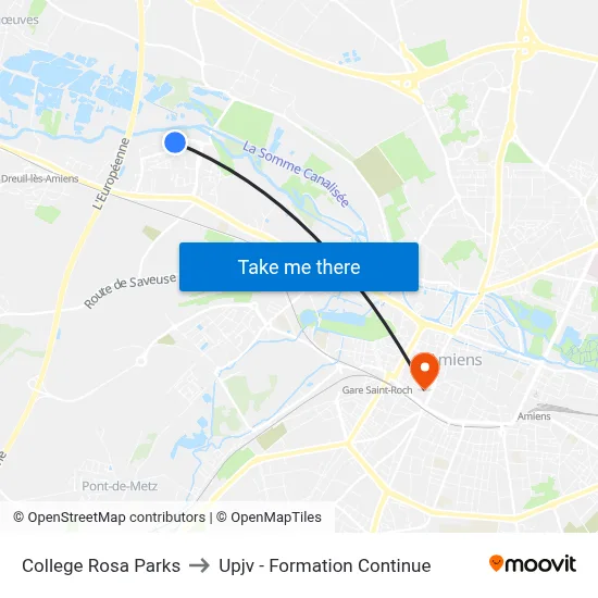 College Rosa Parks to Upjv - Formation Continue map