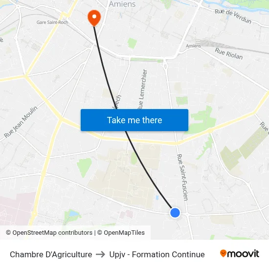 Chambre D'Agriculture to Upjv - Formation Continue map
