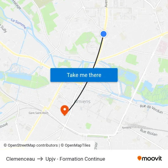 Clemenceau to Upjv - Formation Continue map