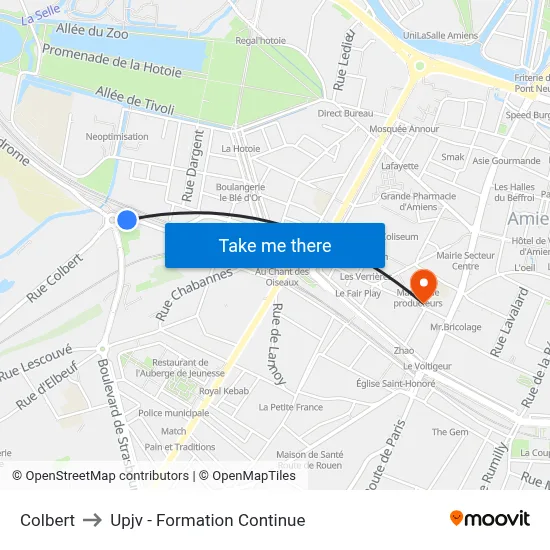 Colbert to Upjv - Formation Continue map