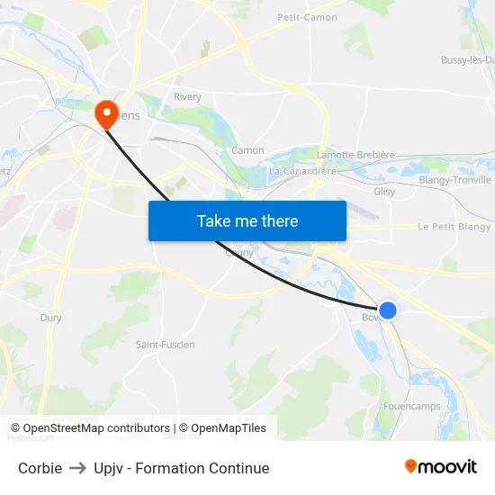 Corbie to Upjv - Formation Continue map