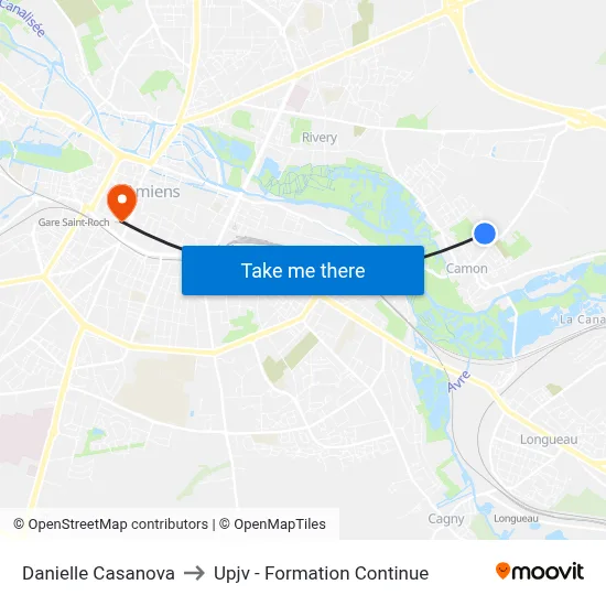 Danielle Casanova to Upjv - Formation Continue map