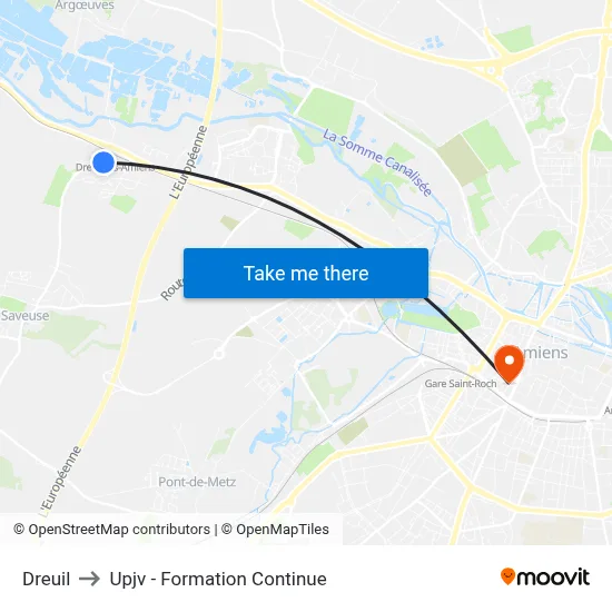 Dreuil to Upjv - Formation Continue map