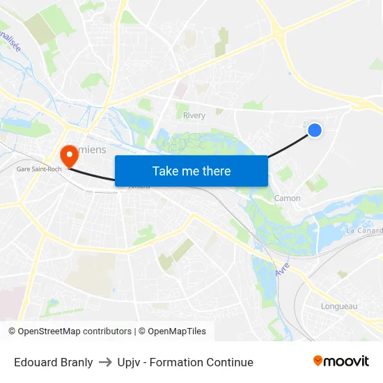 Edouard Branly to Upjv - Formation Continue map