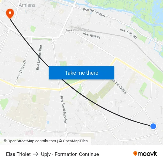 Elsa Triolet to Upjv - Formation Continue map