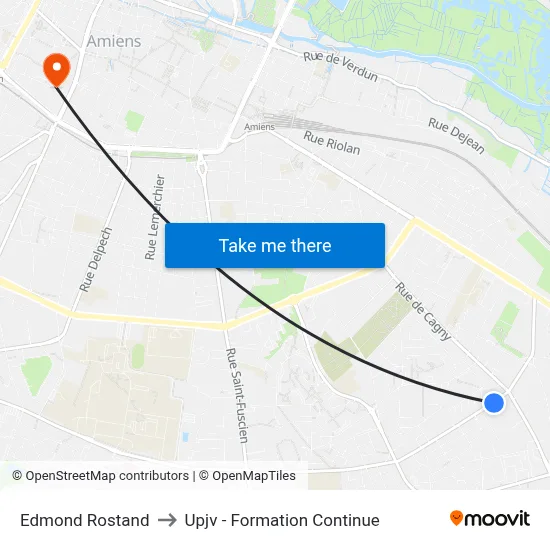 Edmond Rostand to Upjv - Formation Continue map