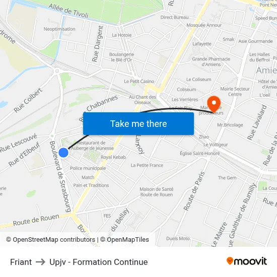 Friant to Upjv - Formation Continue map