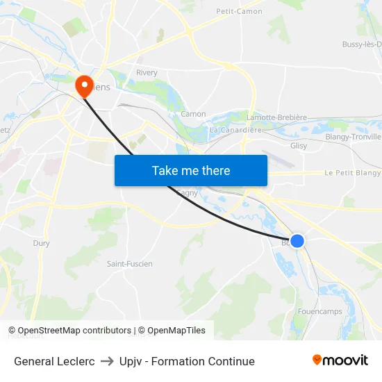 General Leclerc to Upjv - Formation Continue map