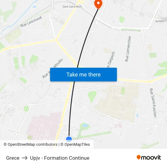 Grece to Upjv - Formation Continue map