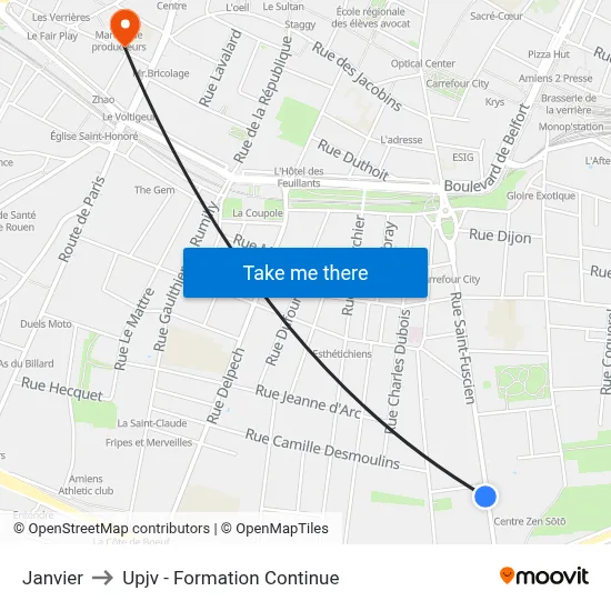 Janvier to Upjv - Formation Continue map