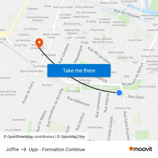 Joffre to Upjv - Formation Continue map