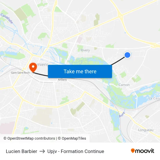 Lucien Barbier to Upjv - Formation Continue map