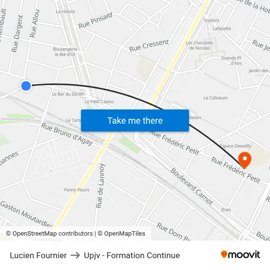 Lucien Fournier to Upjv - Formation Continue map