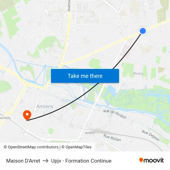 Maison D'Arret to Upjv - Formation Continue map