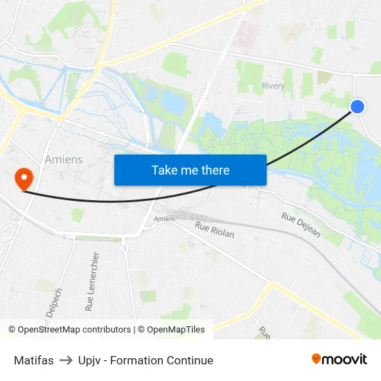 Matifas to Upjv - Formation Continue map