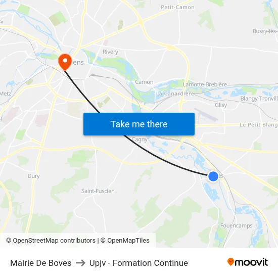 Mairie De Boves to Upjv - Formation Continue map