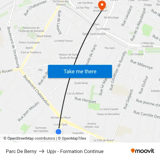 Parc De Berny to Upjv - Formation Continue map