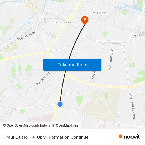 Paul Eluard to Upjv - Formation Continue map