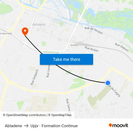 Abladene to Upjv - Formation Continue map
