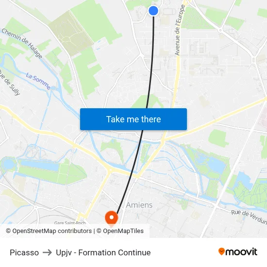 Picasso to Upjv - Formation Continue map