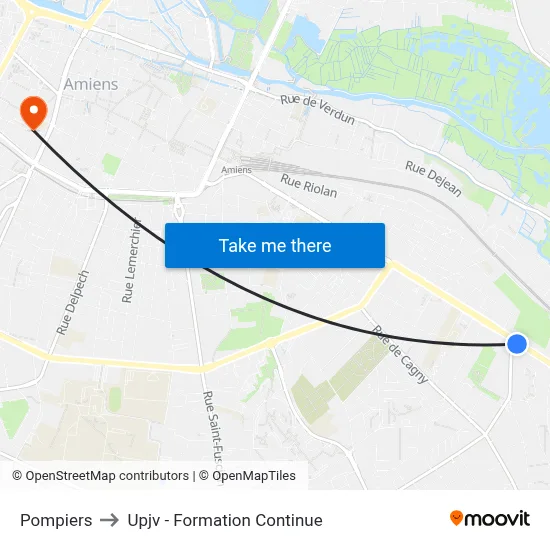 Pompiers to Upjv - Formation Continue map