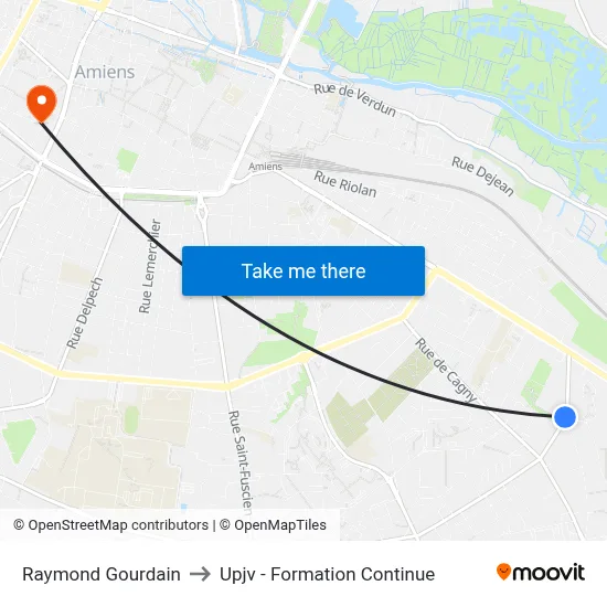 Raymond Gourdain to Upjv - Formation Continue map