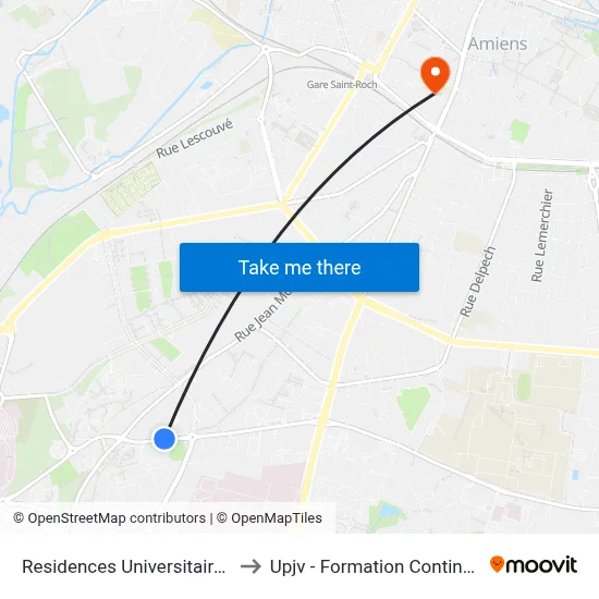 Residences Universitaires to Upjv - Formation Continue map