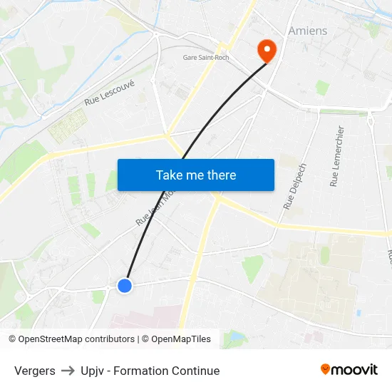 Vergers to Upjv - Formation Continue map