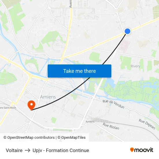Voltaire to Upjv - Formation Continue map