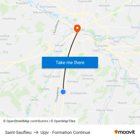 Saint-Sauflieu to Upjv - Formation Continue map