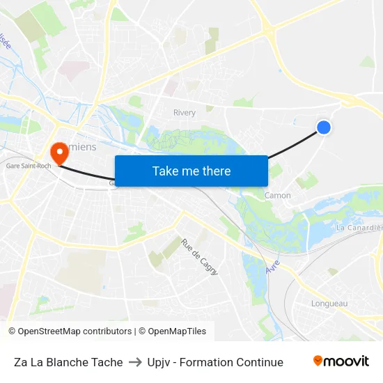 Za La Blanche Tache to Upjv - Formation Continue map