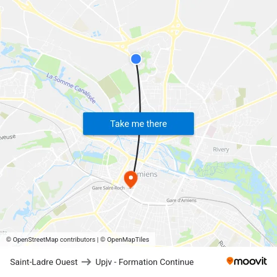 Saint-Ladre Ouest to Upjv - Formation Continue map