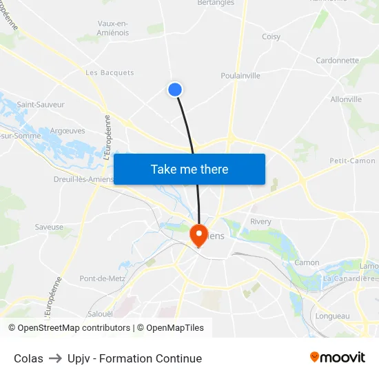 Colas to Upjv - Formation Continue map