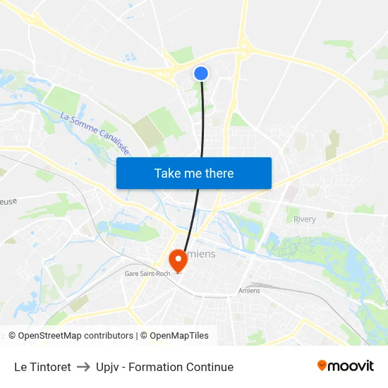 Le Tintoret to Upjv - Formation Continue map