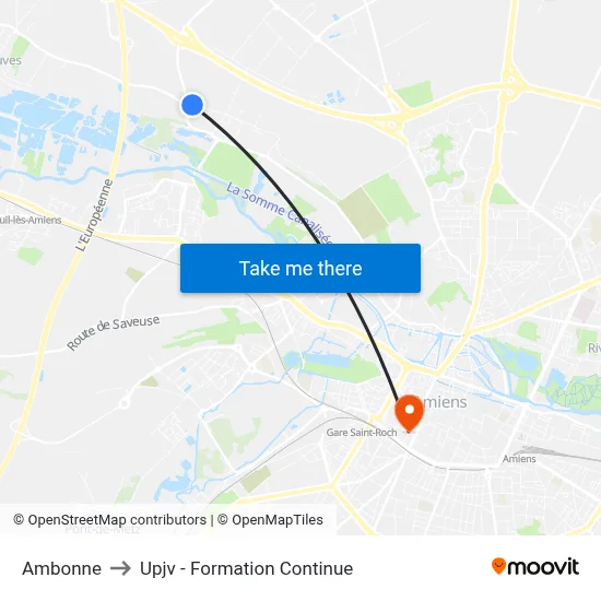 Ambonne to Upjv - Formation Continue map