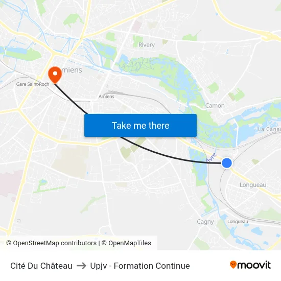 Cité Du Château to Upjv - Formation Continue map