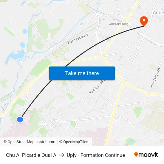 Chu A. Picardie Quai A to Upjv - Formation Continue map