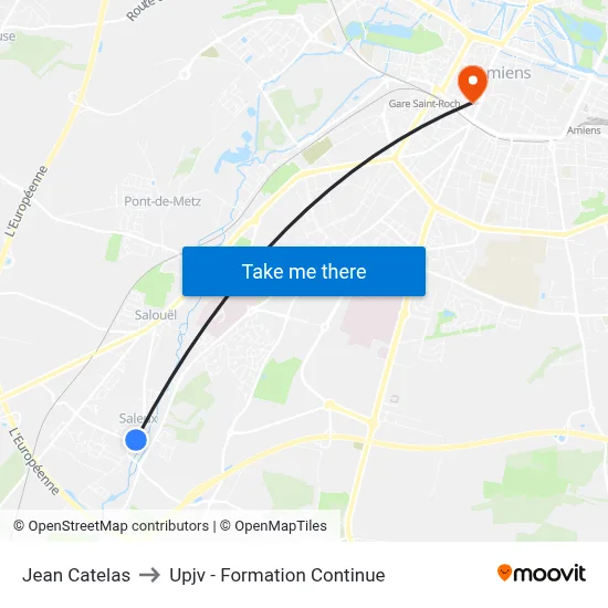 Jean Catelas to Upjv - Formation Continue map