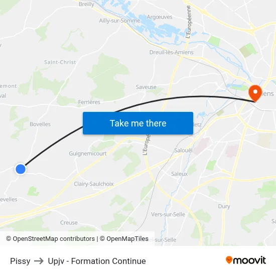 Pissy to Upjv - Formation Continue map