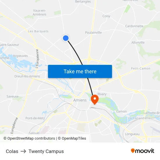 Colas to Twenty Campus map