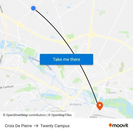 Croix De Pierre to Twenty Campus map