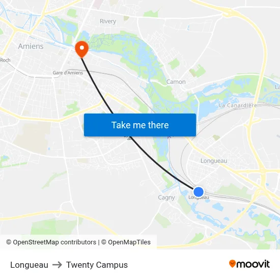 Longueau to Twenty Campus map