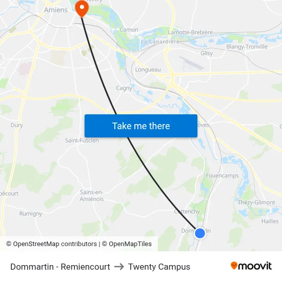 Dommartin - Remiencourt to Twenty Campus map