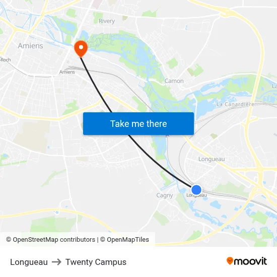 Longueau to Twenty Campus map