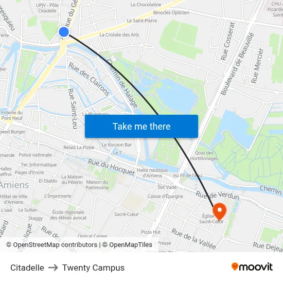 Citadelle to Twenty Campus map