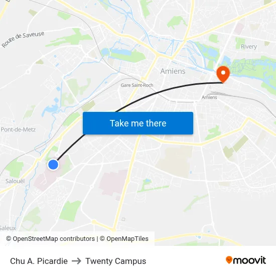 Chu A. Picardie to Twenty Campus map